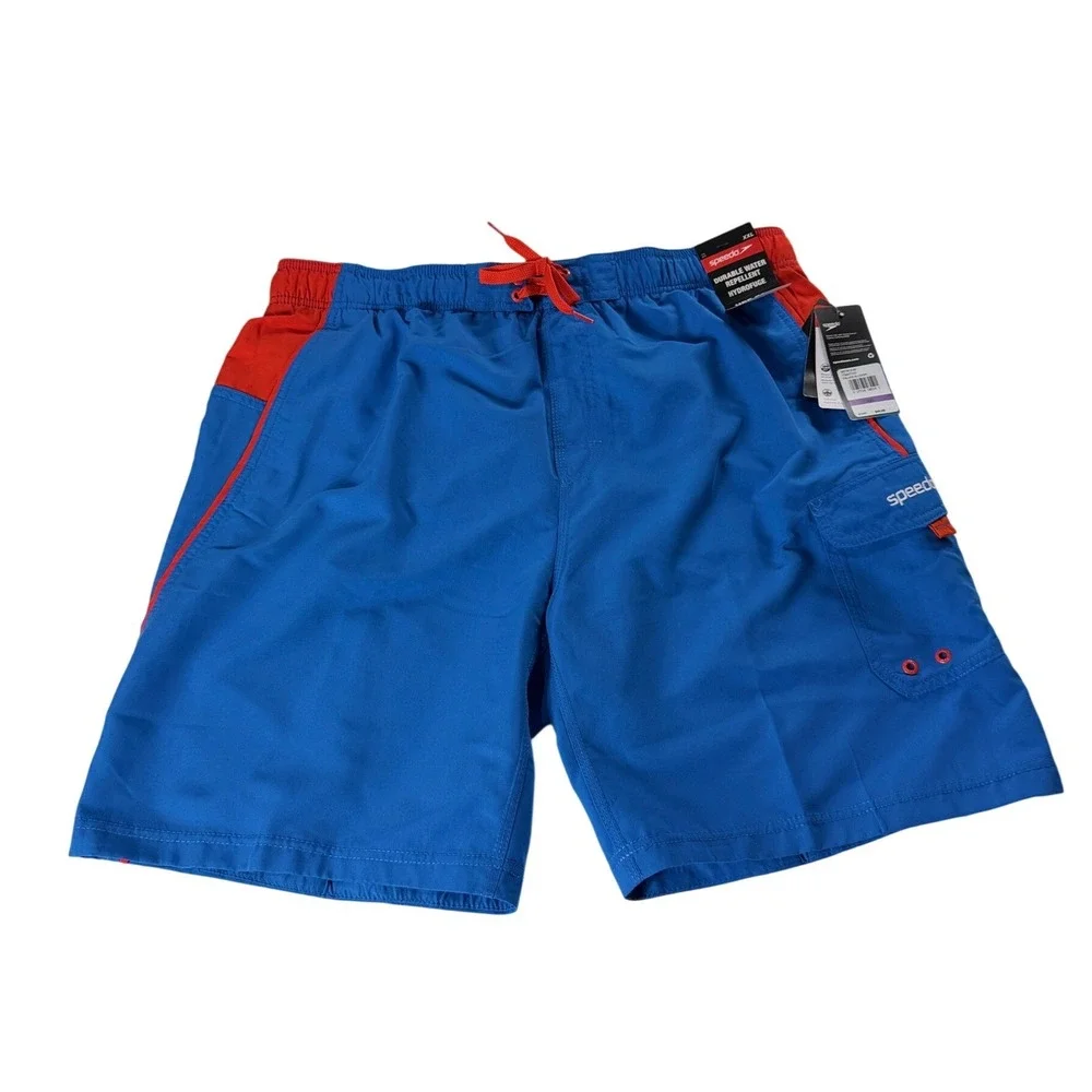 Speedo Marina Volley 20 Swim Trunks XXL Palace Blue Red UPF‎ 50+ New 7784077421